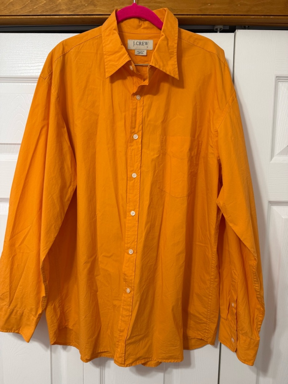 J.Crew Orange Button-Down Shirt – Size L – 100% Cotton